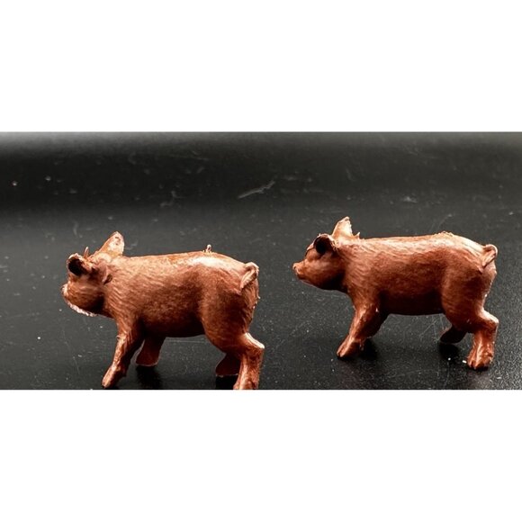 Allstate Marx Happi Time Farm Playset 1959 Auburn Red 2 Pigs Tim Mee PPC - Picture 9 of 12